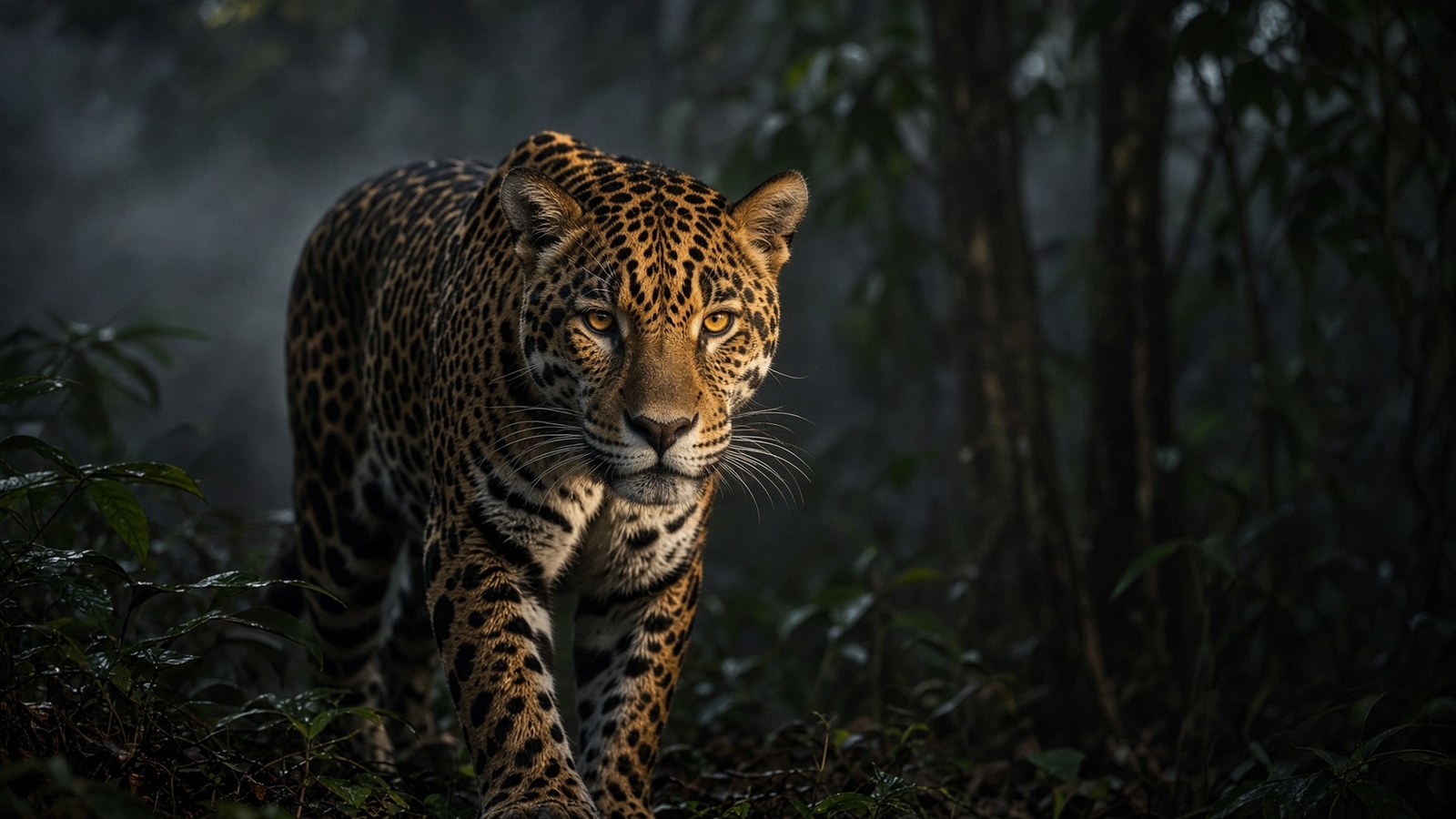 Jaguar in a rainforest